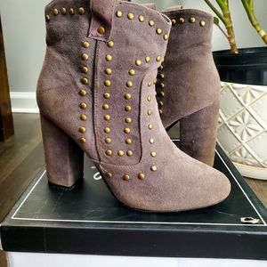 Grey Studded Ankle Boots